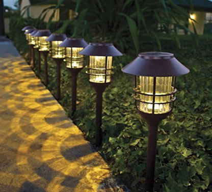 SmartYard Grill Solar LED Pathway Lights - Oil-rubbed Bronze 8 Pack-10 Lumen