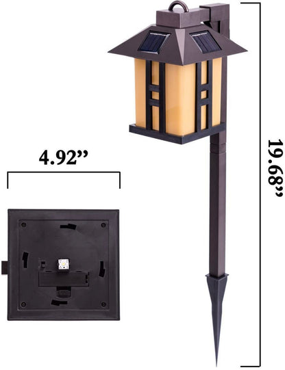 SmartYard Solar Powered Pathway Shepherd Hook Lights Asian Style (4 Pack)