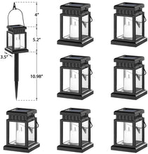 Load image into Gallery viewer, SmartYard Solar Hanging Lantern Outdoor, 8 Pack Solar Pathway 10 lumen Lights Candle Effect Light- Warm White