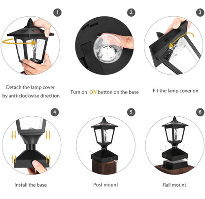 SmartYard Solar Post Cap Lights Outdoor for Wood Fence Posts Pathway, Deck, Pack of 2