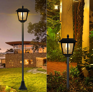 SmartYard 67 Inch Solar Lamp Post Lights, 100 Lumen Solar Powered Vintage Street Lights Outdoor, Warm White LED Edison Bulb Solar Post Light