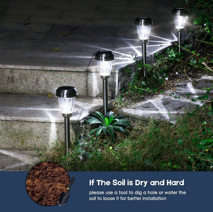 Patriot Lighting Kingston Pathway Solar Lights Stainless Still (12-Pack)