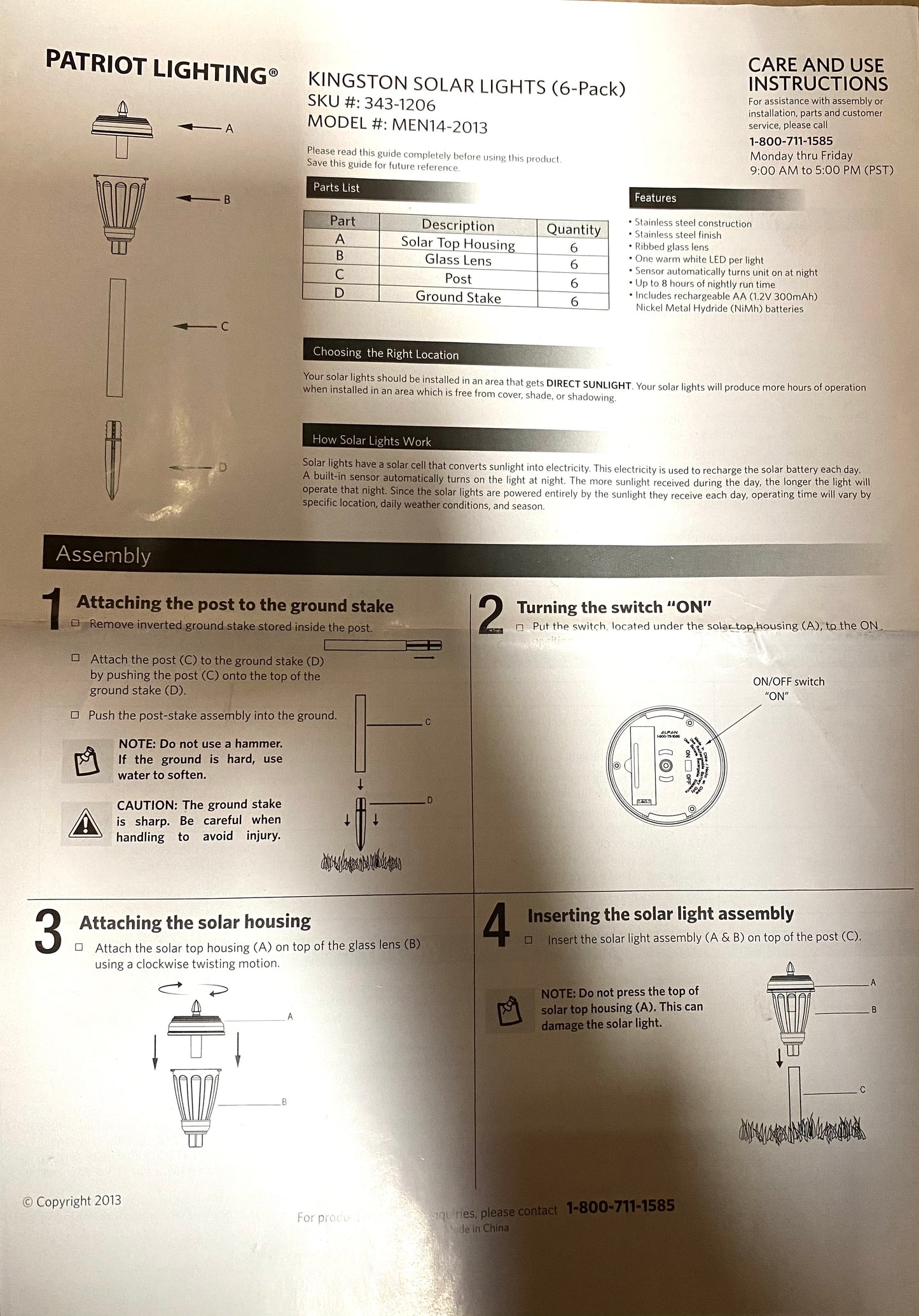 Patriot Lighting Kingston Pathway Solar Lights Stainless Still (12-Pack)