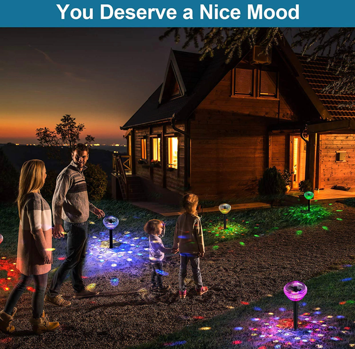 Ultraluma hot Solar Powered Disco Color Changing LED Waterproof Lands...