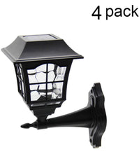 Load image into Gallery viewer, SmartYard 4 Pack Solar Wall Lantern Outdoor Wall Sconce 15 Lumens Solar Outdoor Christmas Led Light Fixture with Wall Mount Kit