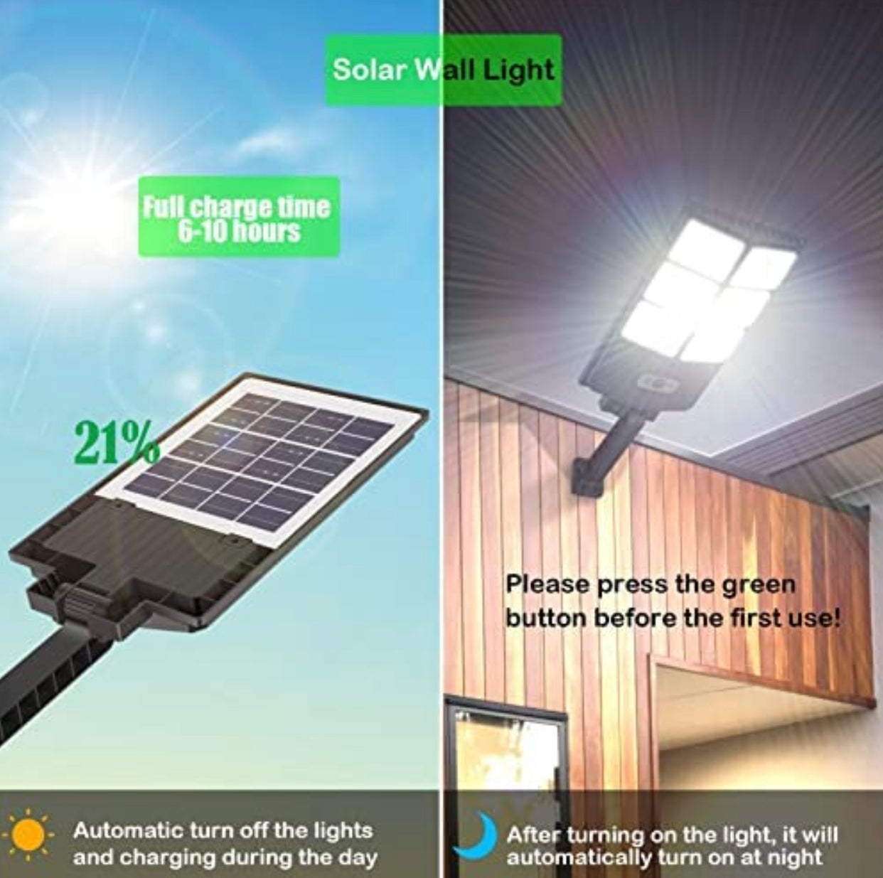 SmartYard 150W Solar Lights, 3 Modes Led Solar Wall Light Motion Sensor with Remote Control, 8000LM