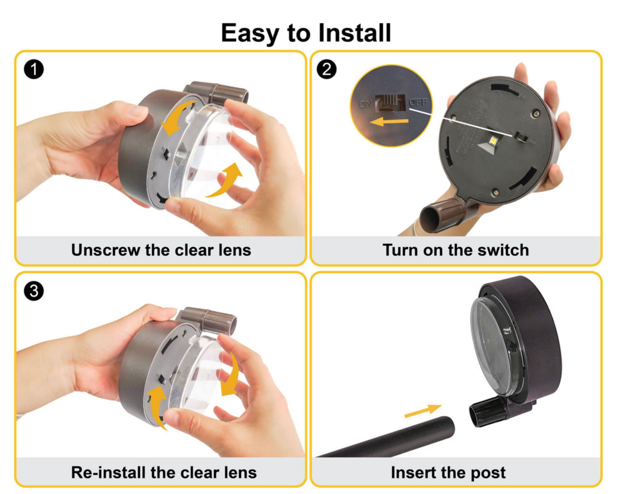 Energizer 20 Lumen Set of 4 Down light Solar Pathway Lights