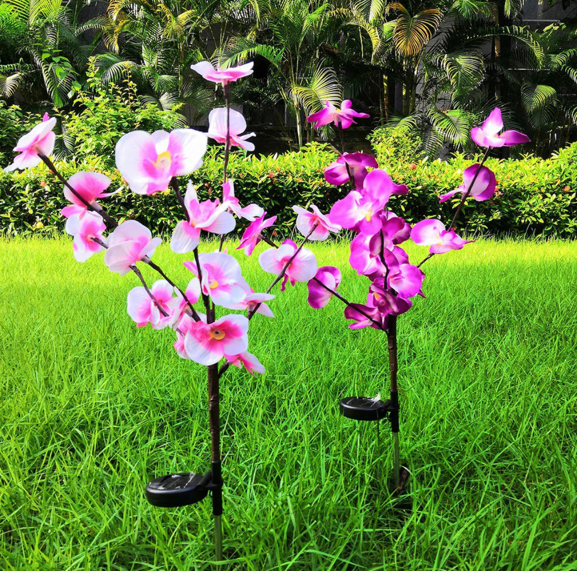 2 Pack Solar Orchid Flower Lights -40 Flowers