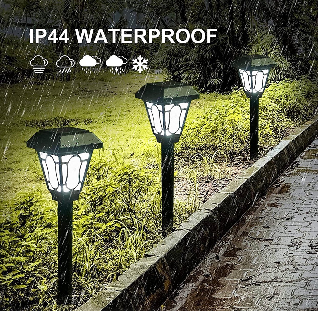 LAMTREE 48 Pack Solar Lights , Waterproof Auto Solar LED Lighting (Cool White) - Outdoor Solar Outlet