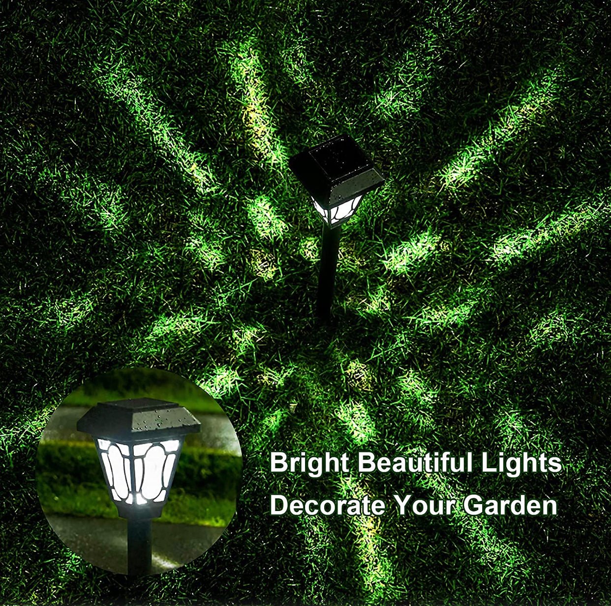 LAMTREE 48 Pack Solar Lights , Waterproof Auto Solar LED Lighting (Cool White) - Outdoor Solar Outlet