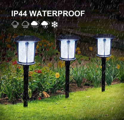 LANSGARINE Solar LED lights Outdoor Garden Stakes(Glass) (12-Pack) - Outdoor Solar Outlet