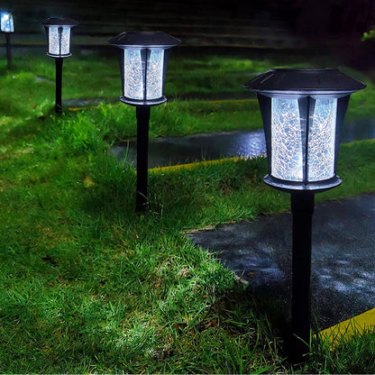 LANSGARINE Solar LED lights Outdoor Garden Stakes(Glass) (12-Pack) - Outdoor Solar Outlet
