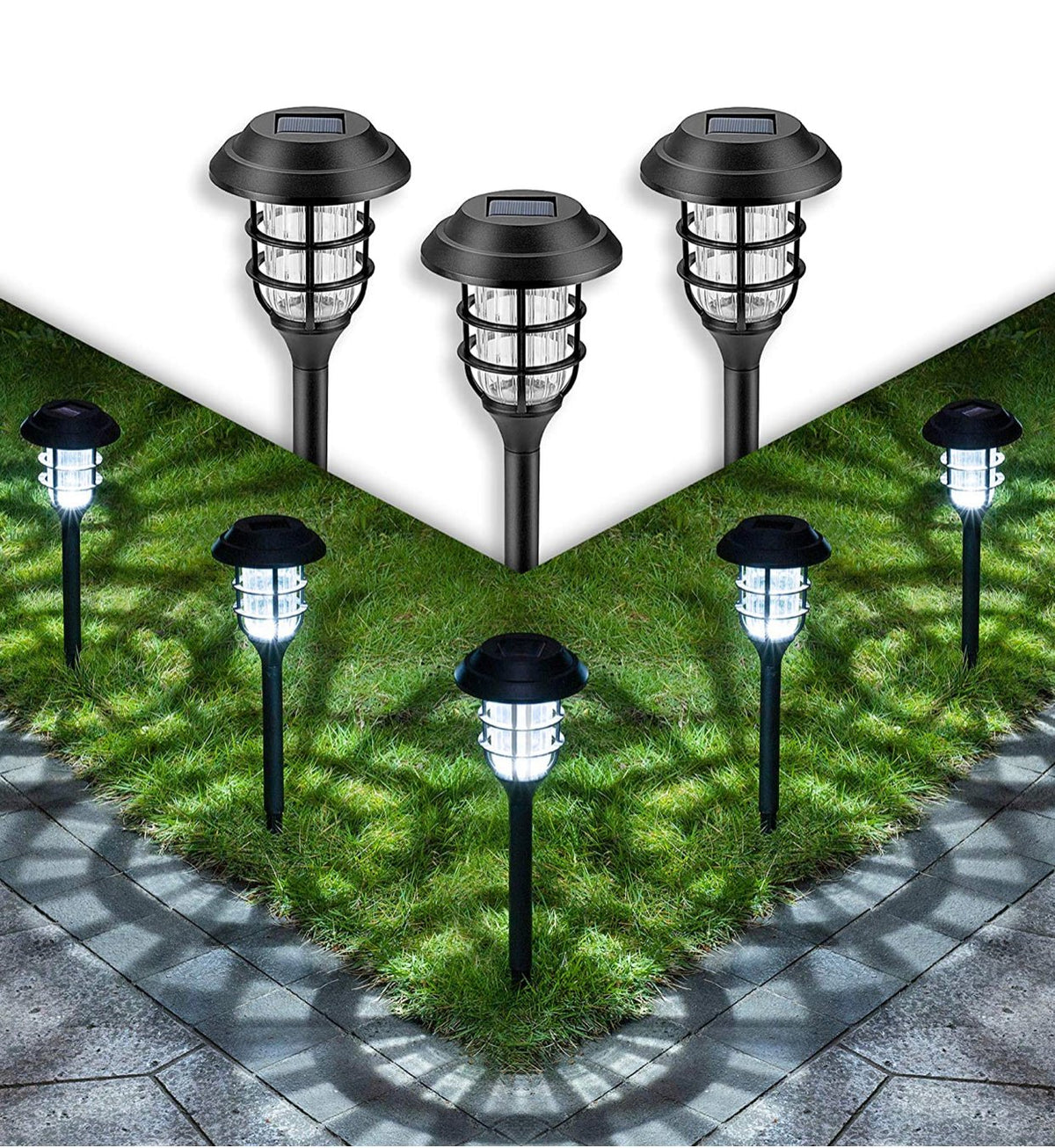 LANSGARINE Solar Pathway Lights Outdoor 8 Pack - Outdoor Solar Outlet