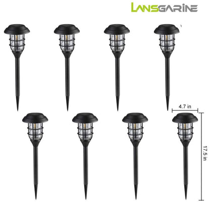 LANSGARINE Solar Pathway Lights Outdoor 8 Pack - Outdoor Solar Outlet