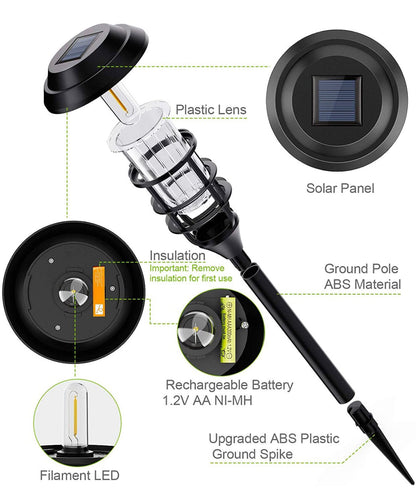 LANSGARINE Solar Pathway Lights Outdoor 8 Pack - Outdoor Solar Outlet
