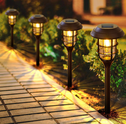 LANSGARINE Solar Pathway Lights Outdoor 8 Pack - Outdoor Solar Outlet