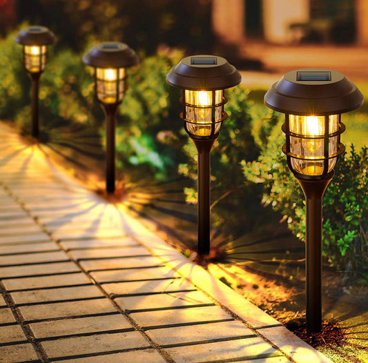 LANSGARINE Solar Pathway Lights Outdoor 8 Pack - Outdoor Solar Outlet