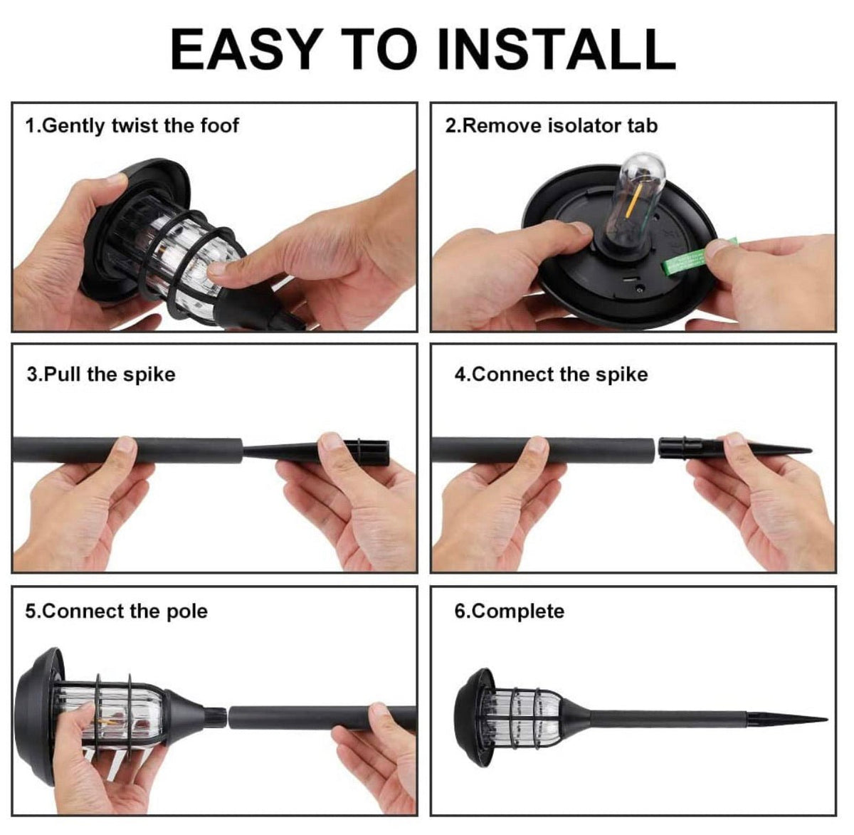 LANSGARINE Solar Pathway Lights Outdoor 8 Pack - Outdoor Solar Outlet
