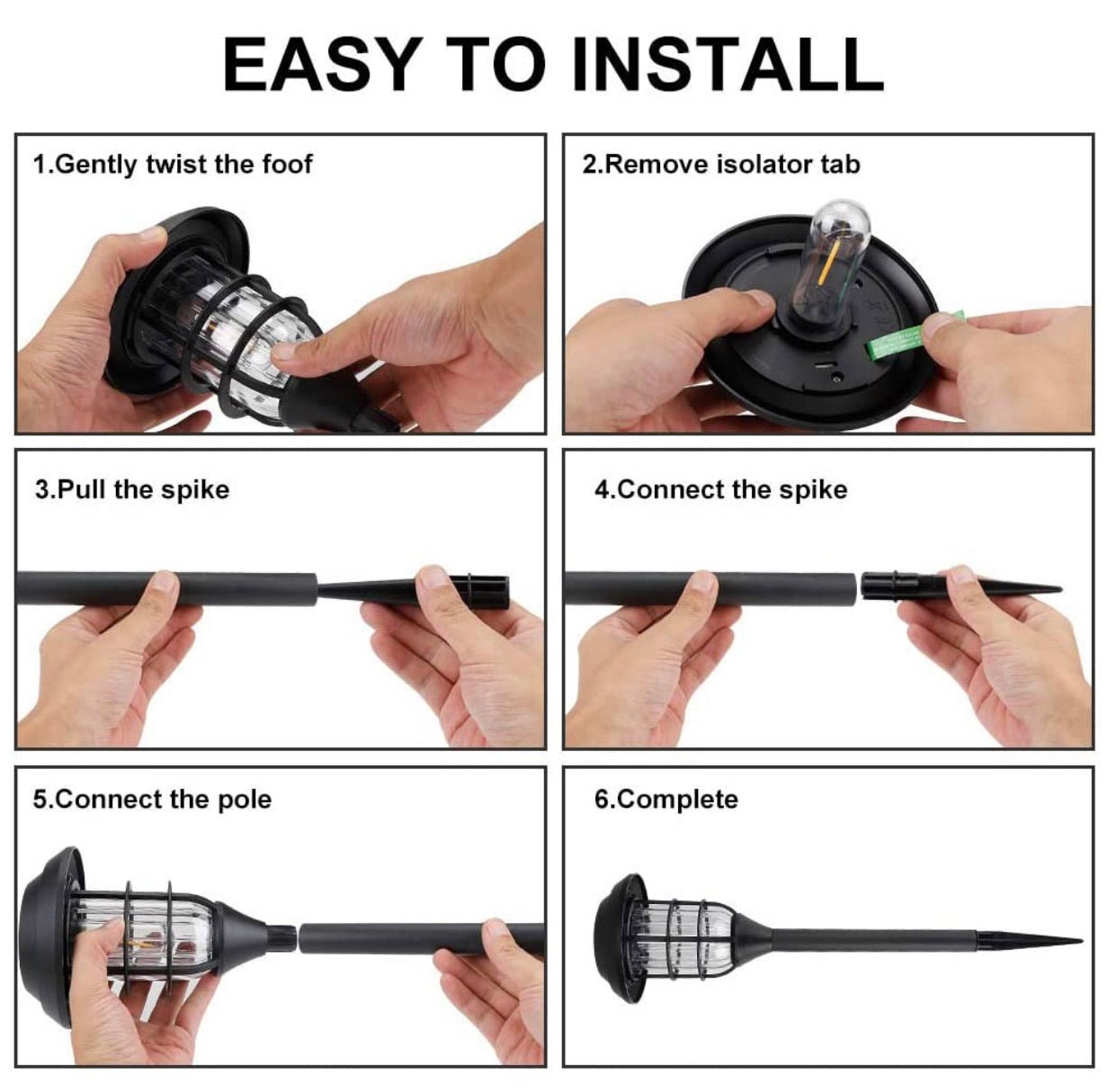 LANSGARINE Solar Pathway Lights Outdoor 8 Pack - Outdoor Solar Outlet