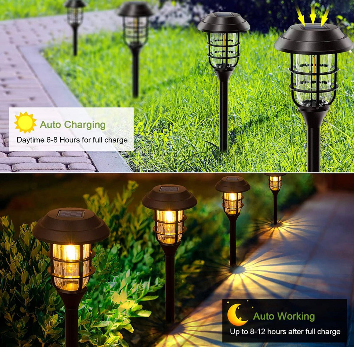 LANSGARINE Solar Pathway Lights Outdoor 8 Pack - Outdoor Solar Outlet