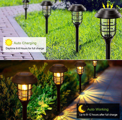 LANSGARINE Solar Pathway Lights Outdoor 8 Pack - Outdoor Solar Outlet