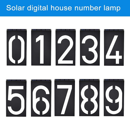 LED House Number Solar Power Digital Hotal Door Wall Solar Light Address Number Sign Lamp Custom Street Number Plaque - Outdoor Solar Outlet