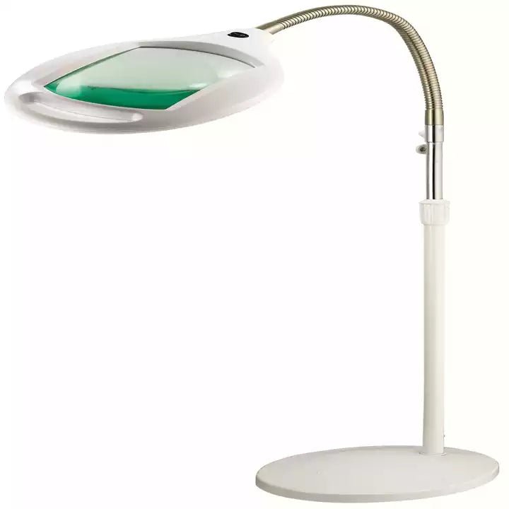 LightView Pro 8X10 - Full Page Magnifying Floor Lamp - Hands Free Magnifier with Bright LED Light for Reading - Flexible Gooseneck Holds Position - Outdoor Solar Outlet
