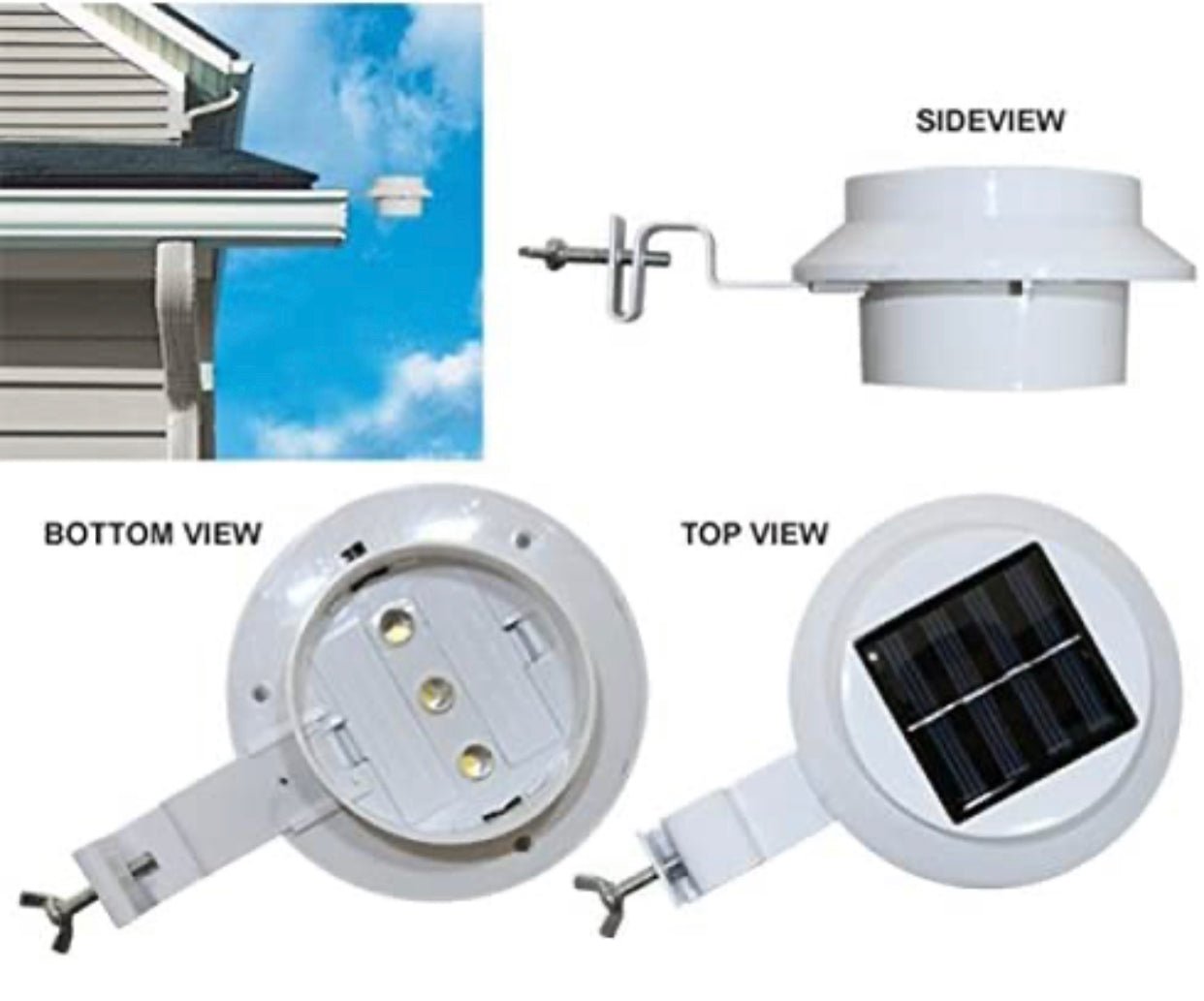 Living Accents Black Solar Powered LED Post Cap Fence Light 4 Pack - Outdoor Solar Outlet