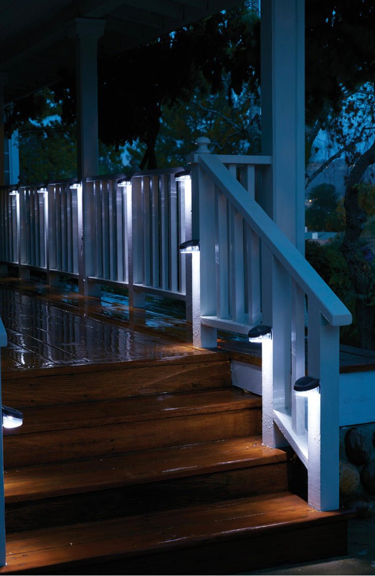 Living Accents Black Solar Powered LED Post Cap Fence Light 4 Pack - Outdoor Solar Outlet