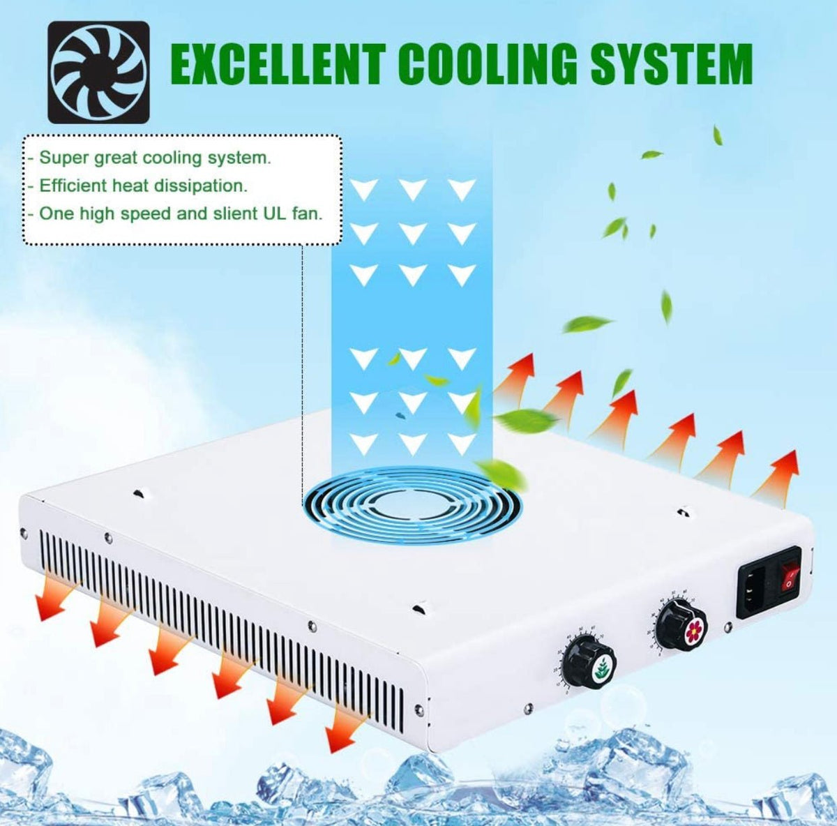 MaxBloom Dimmable COB LED Grow Light 12-Band Full Spectrum Plant Growing Lamps with Veg/Bloom Dimmer, UV&IR - Outdoor Solar Outlet
