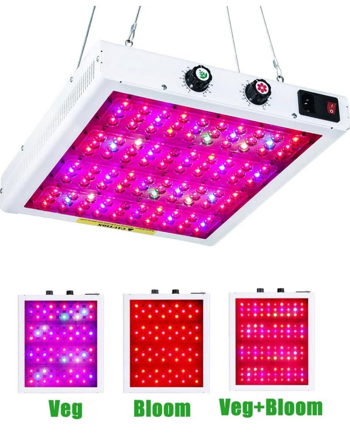 MaxBloom Dimmable COB LED Grow Light 12-Band Full Spectrum Plant Growing Lamps with Veg/Bloom Dimmer, UV&IR - Outdoor Solar Outlet