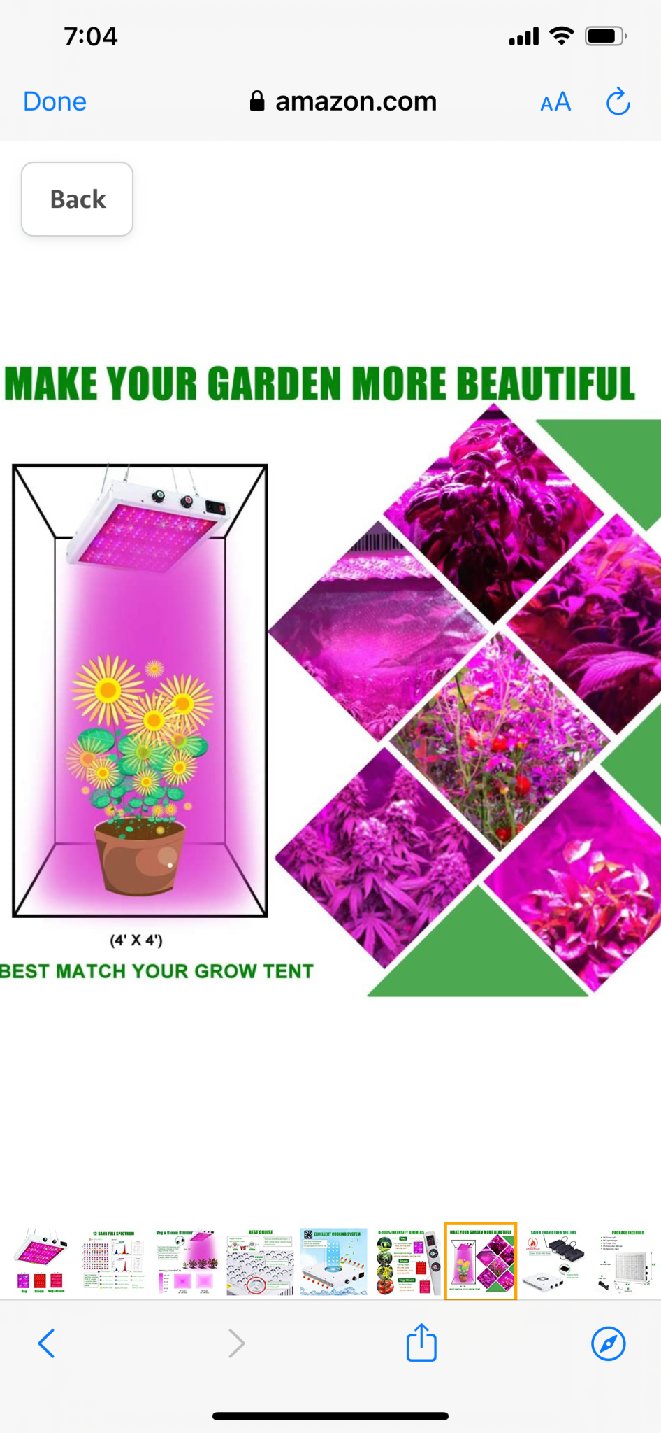 MaxBloom Dimmable COB LED Grow Light 12-Band Full Spectrum Plant Growing Lamps with Veg/Bloom Dimmer, UV&IR - Outdoor Solar Outlet