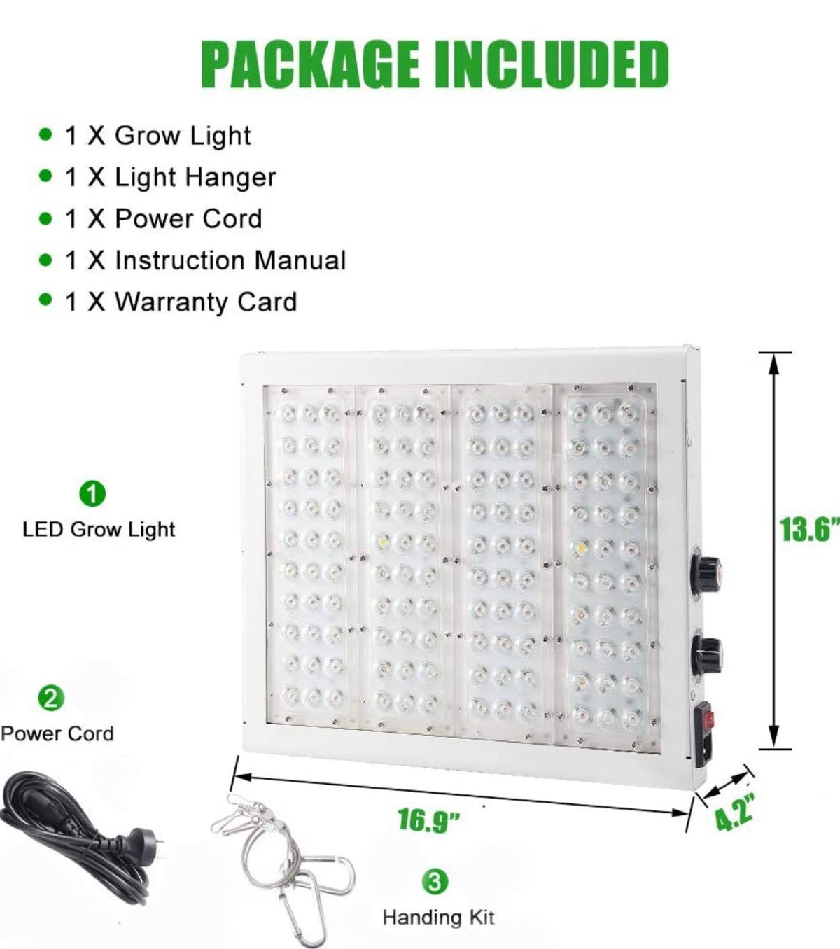 MaxBloom Dimmable COB LED Grow Light 12-Band Full Spectrum Plant Growing Lamps with Veg/Bloom Dimmer, UV&IR - Outdoor Solar Outlet