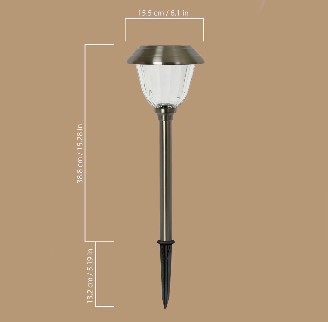 Member's Mark 8 Piece LED Solar Path Lights 14 Lumen - Stainless Steel ( Silver ) - Outdoor Solar Outlet