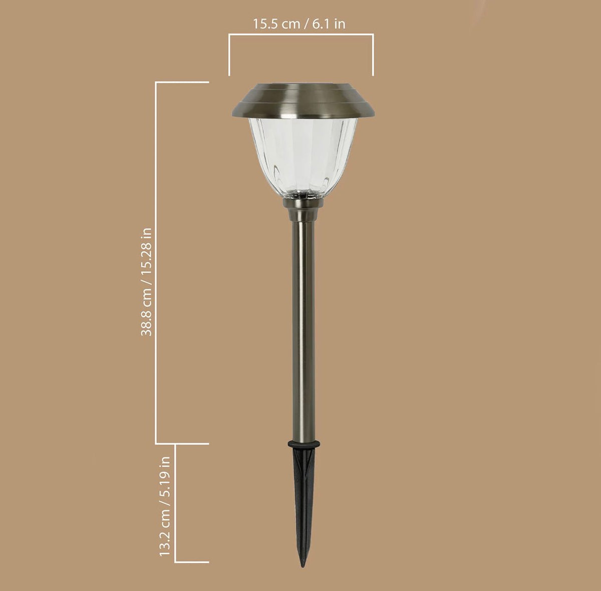 Member's Mark 8 Piece LED Solar Path Lights 14 Lumen - Stainless Steel ( Silver ) - Outdoor Solar Outlet