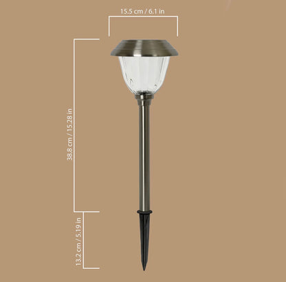 Member's Mark 8 Piece LED Solar Path Lights 14 Lumen - Stainless Steel ( Silver ) - Outdoor Solar Outlet