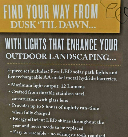 Member's Mark Solar LED Pathway Lights, Oil-Rubbed Glass And Metal(8 Pack) - Outdoor Solar Outlet