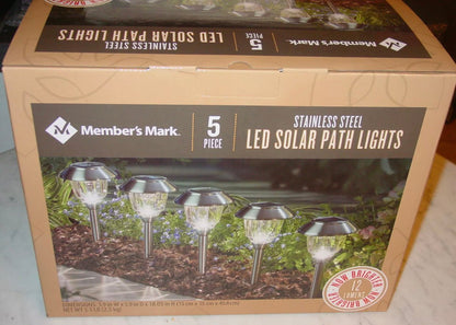 Member's Mark Solar LED Pathway Lights, Stainless Steel 12 Lumens (6 Pack) - Outdoor Solar Outlet