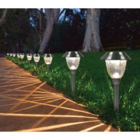 Member's Mark Solar LED Pathway Lights, Stainless Steel 12 Lumens (6 Pack) - Outdoor Solar Outlet