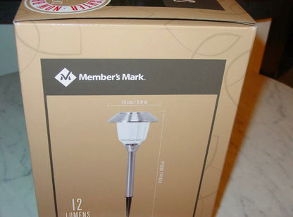 Member's Mark Solar LED Pathway Lights, Stainless Steel 12 Lumens (6 Pack) - Outdoor Solar Outlet