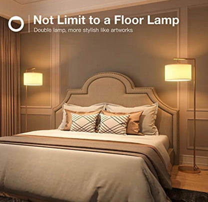 Modern Floor Lamp, Classic Standing Lamp Reading Standing Light for Bedroom Living Room with LED Bulb - Outdoor Solar Outlet