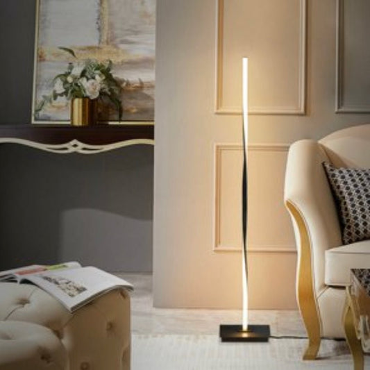 Modern LED Floor Lamp for Living Room Bright Lighting - 48" Tall Light-Dimmable - Outdoor Solar Outlet