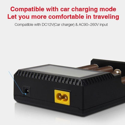 Original MiBOXER Smart Universal 4-Bay Charger, Automatic LCD Display,Fast Charging Rechargeable Li-ion LiFePO4 Ni-MH Ni-Cd AA AAA - Outdoor Solar Outlet