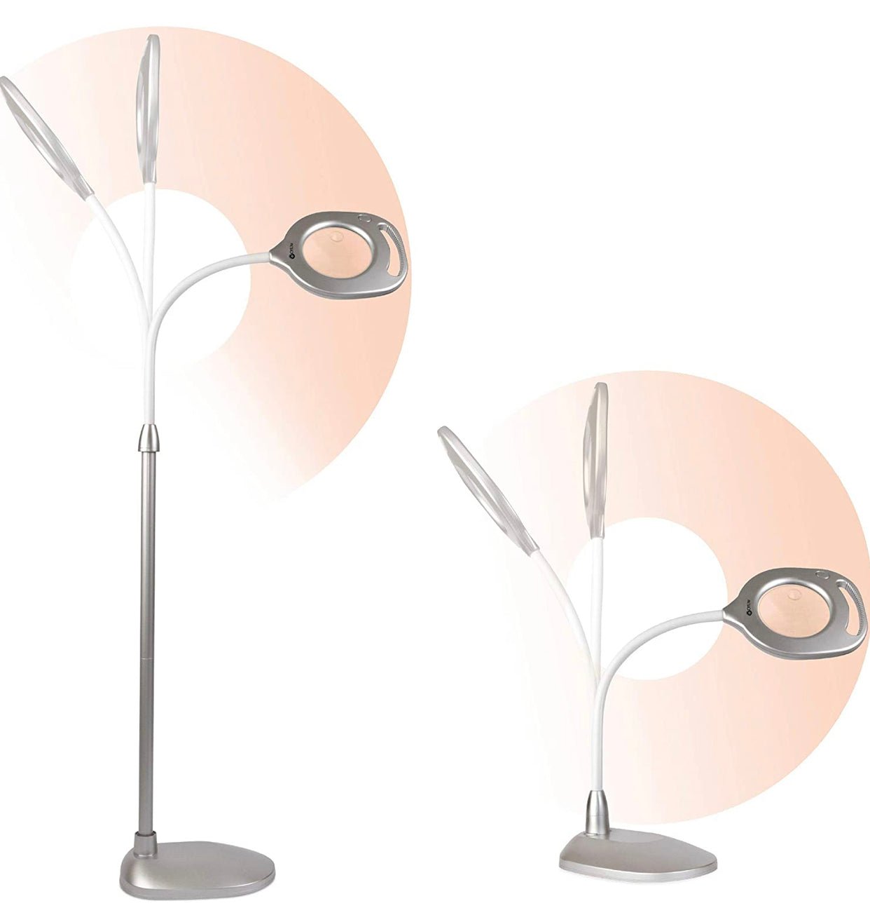 OttLite 2-in-1 LED Magnifier Light Floor and Table Lamps – Optical Grade Hands-Free Magnifying LED Light, Modern Design for Crafting, Sewing, Reading, Needlework - Outdoor Solar Outlet