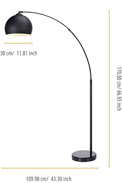 Over The Couch Arc Floor Lamp with Globe Shade, Matches Your Living Room Decor - Standing Light Tall (4-Colors) - Outdoor Solar Outlet