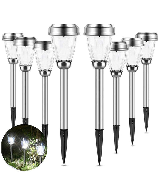 Patriot Lighting Kingston Pathway Solar Lights Stainless Still (12-Pack) - Outdoor Solar Outlet