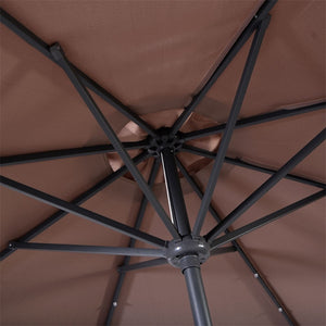 High Quality 10 Ft Patio Solar Umbrella with Crank Solar-powered LED Lights 8 Firm UV Protective Outdoor Patio Beach Umbrella