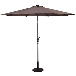 High Quality 10 Ft Patio Solar Umbrella with Crank Solar-powered LED Lights 8 Firm UV Protective Outdoor Patio Beach Umbrella