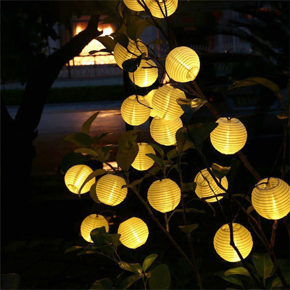 27Ft Solar Lamp Lantern Led Solar Garden Light Garland -10 Bulbs