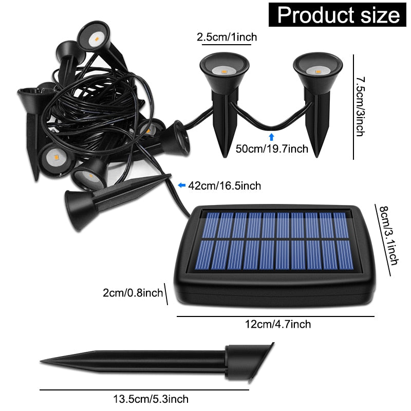 Solar In-Ground String Pathway Lights 10-in-1